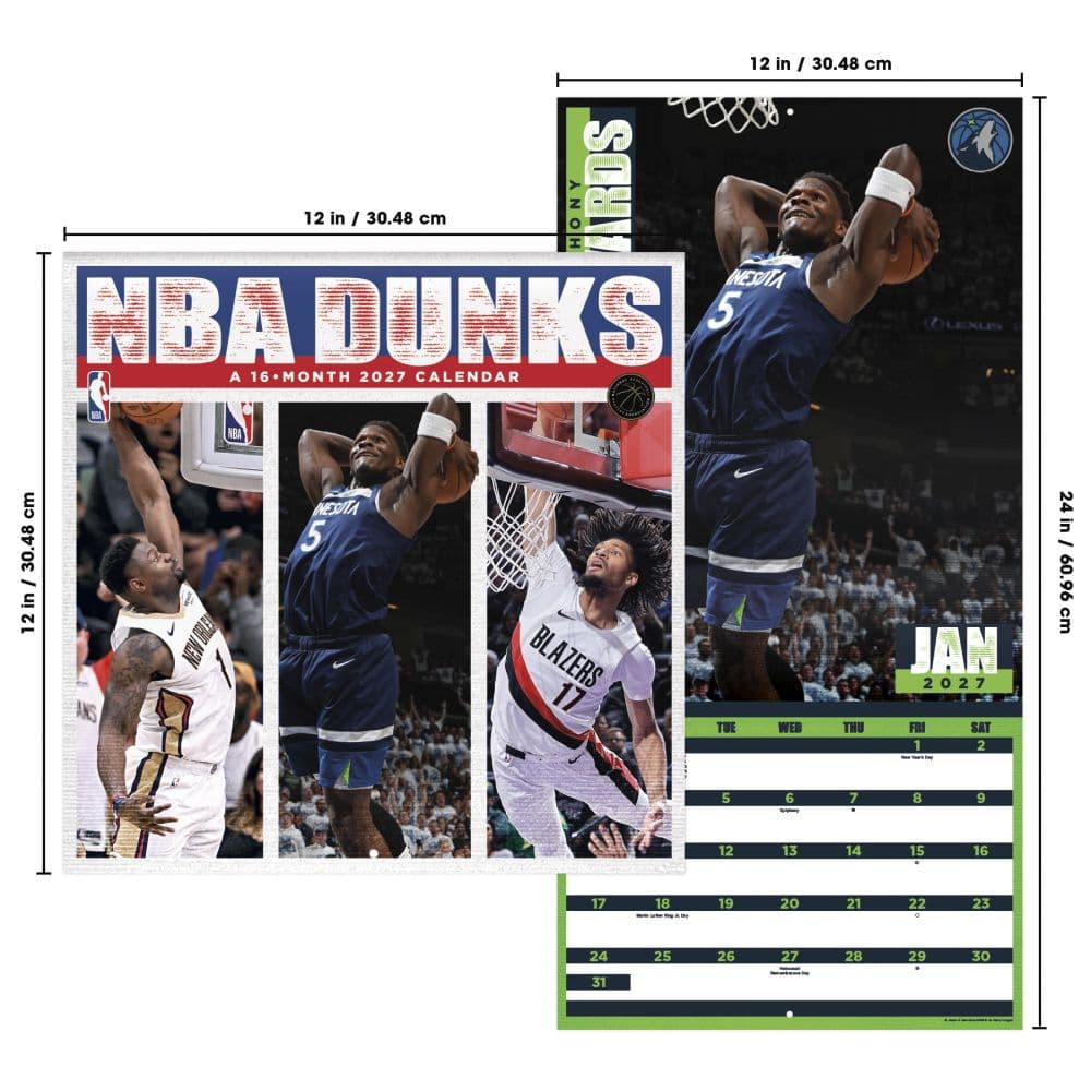NBA Dunks 2027 Wall Calendar Sixth Alternate Image