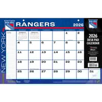 image NHL New York Rangers Small 2026 Desk Pad Main Product Image