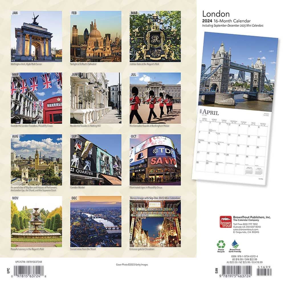 London 2024 Wall Calendar