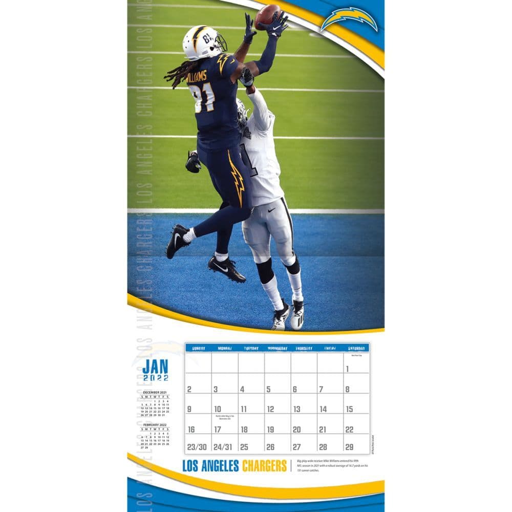 San Diego Chargers Schedule 2022 Los Angeles Chargers 2022 Wall Calendar - Calendars.com