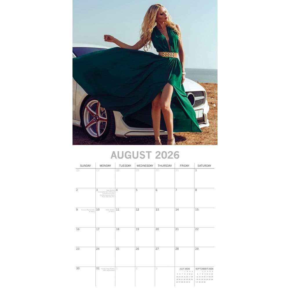 Girls and Cars 2026 Wall Calendar Third Alternate Image
