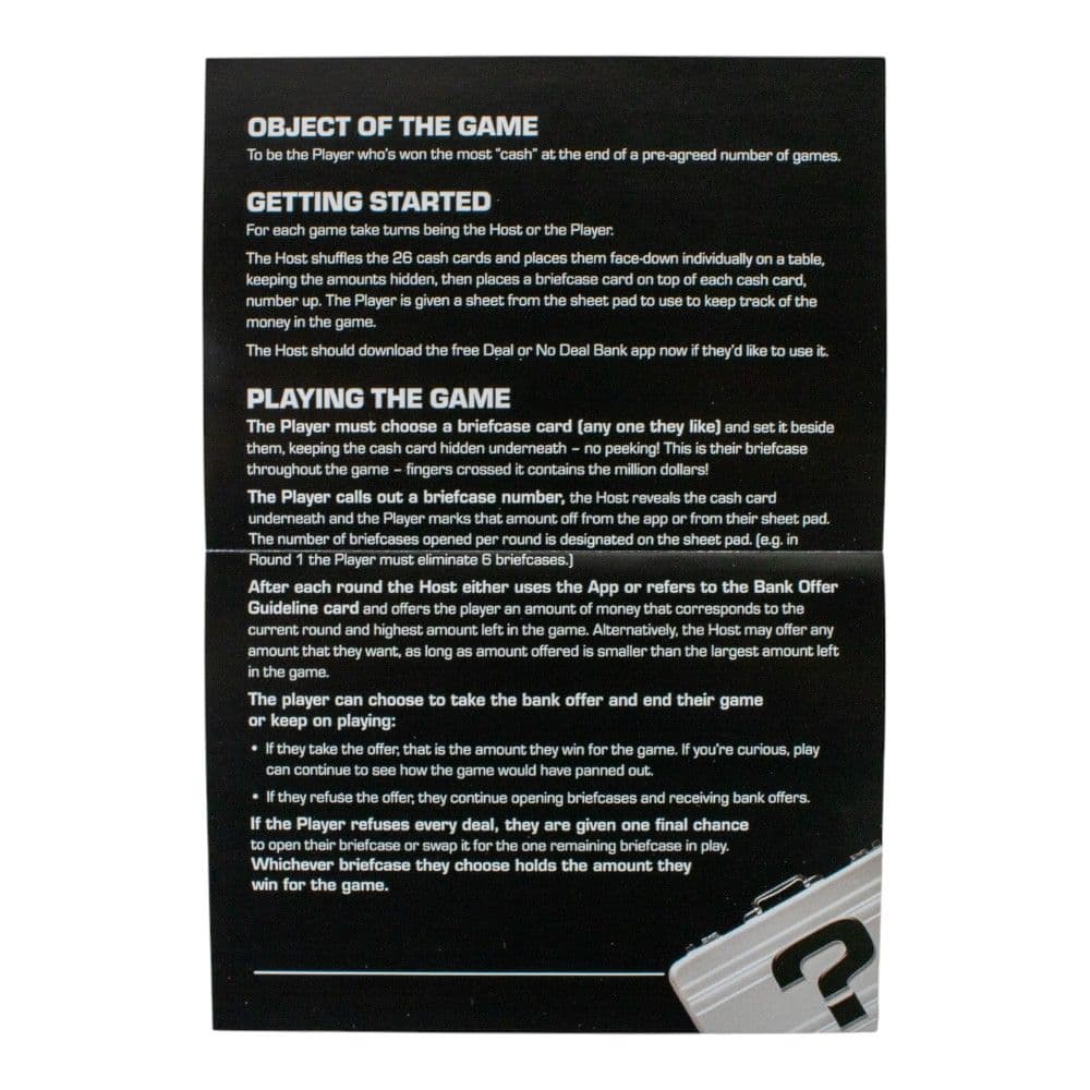 Deal or No Deal Jumbo Card Game Third Alternate Image