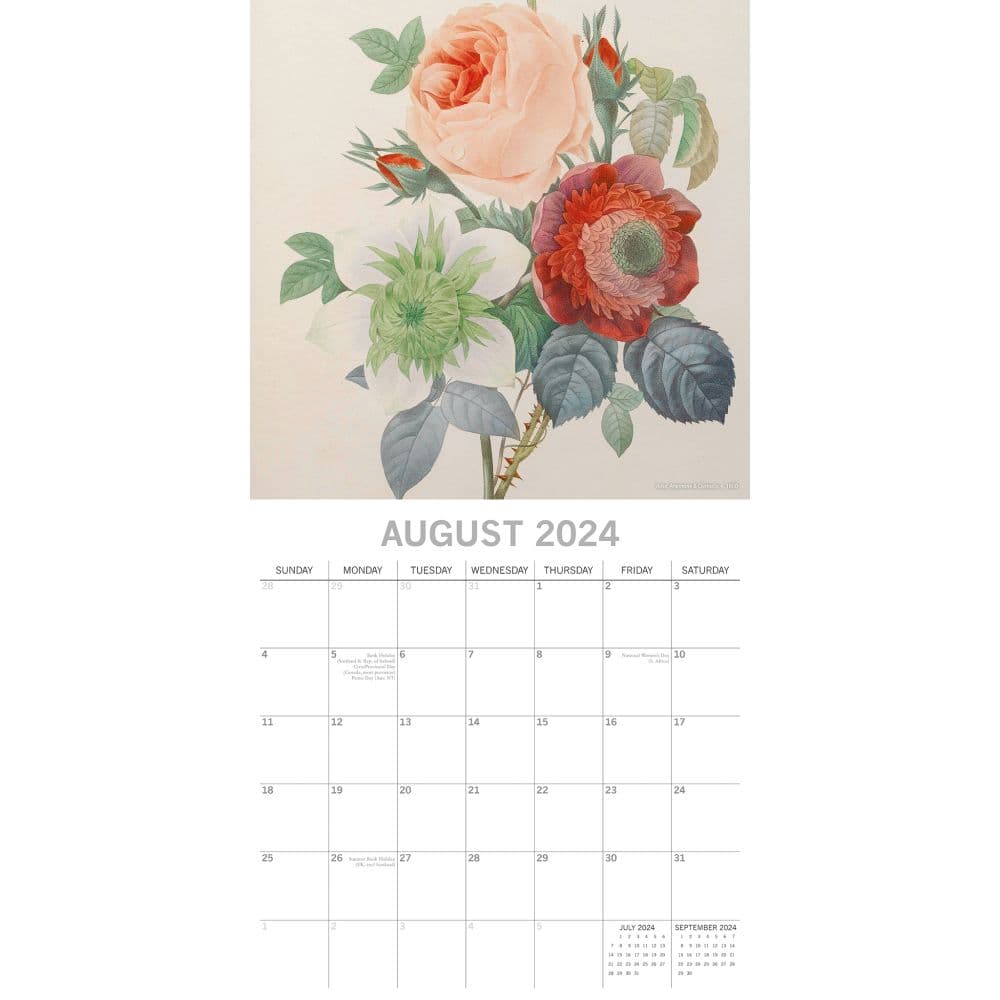 Redoute 2024 Wall Calendar August