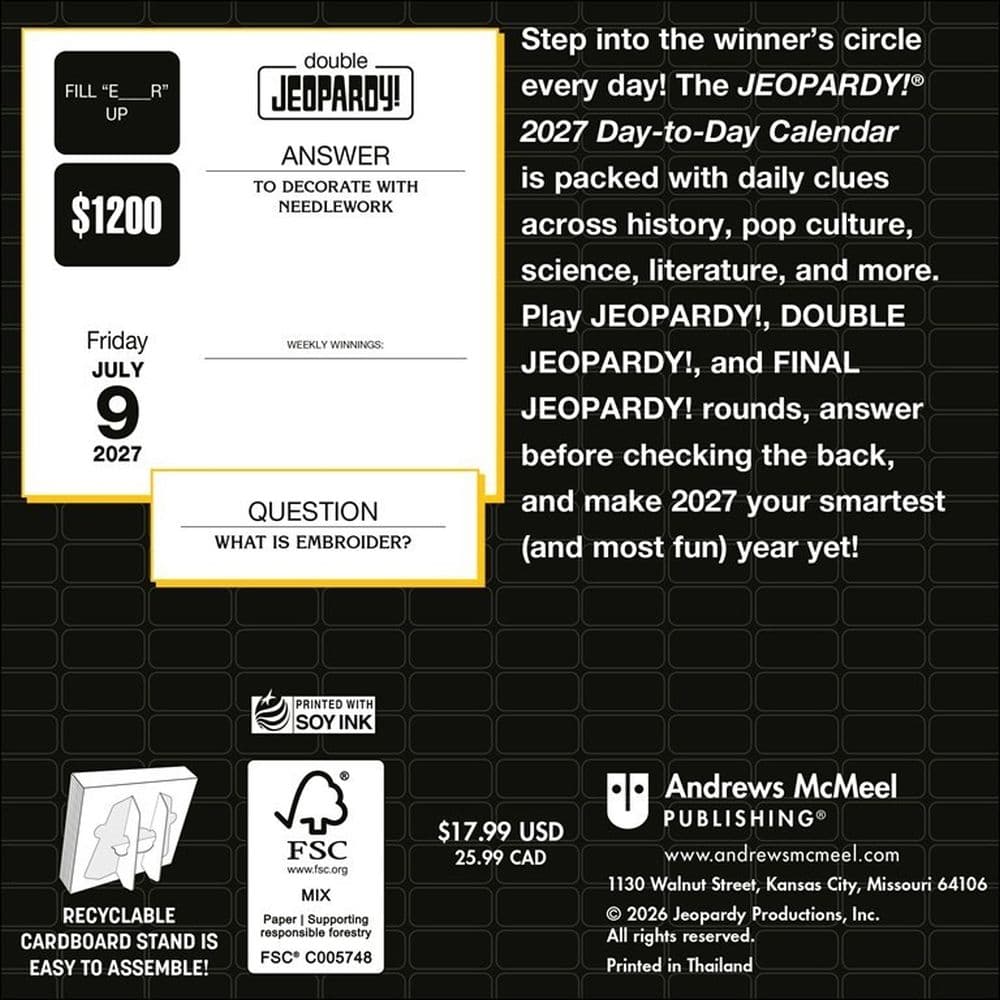 Jeopardy 2027 Desk Calendar First Alternate Image