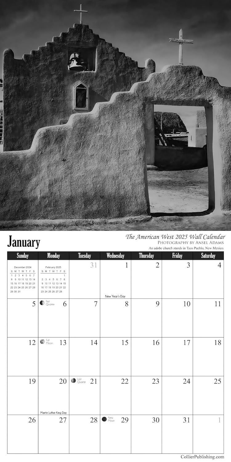 Ansel Adams 2025 Wall Calendar  January