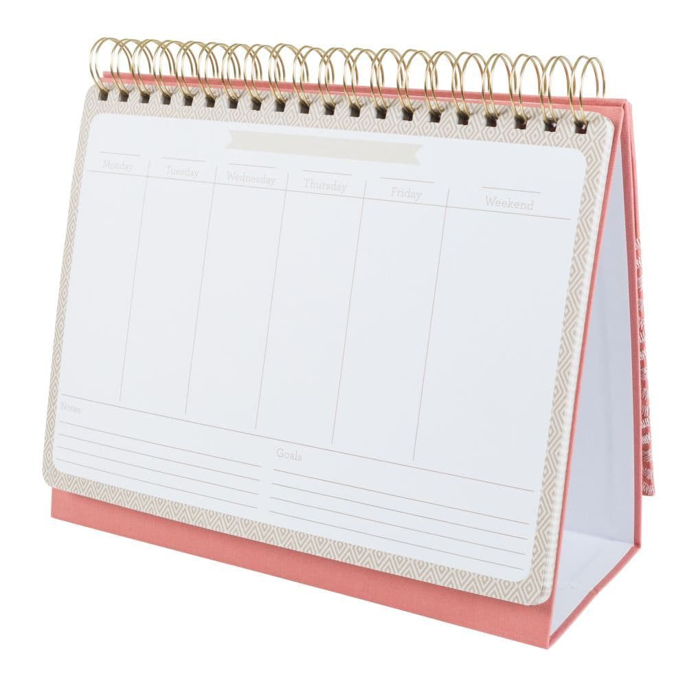 Embroidered Undated Desk Top Calendar Calendars com