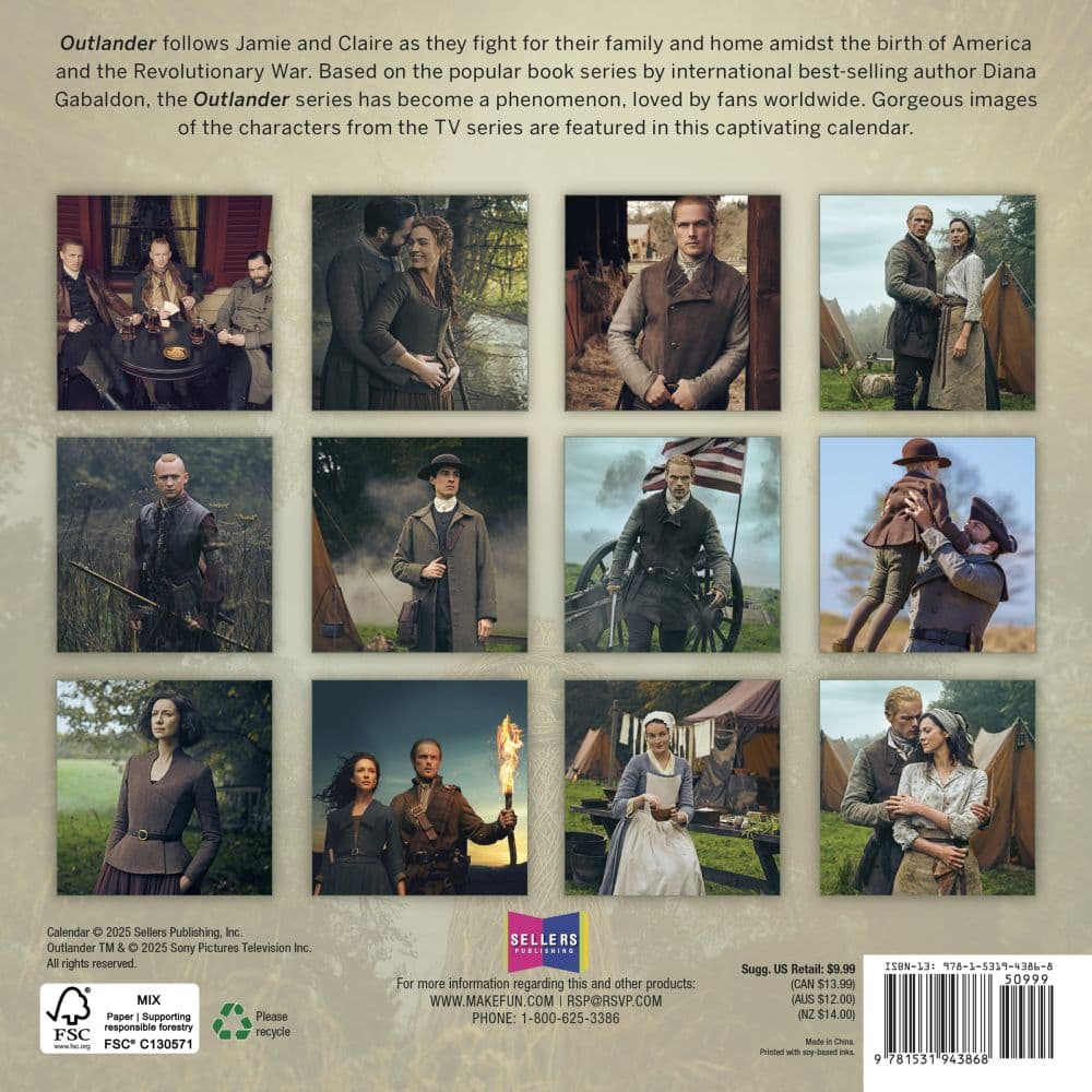 Outlander 2026 Mini Wall Calendar First Alternate Image