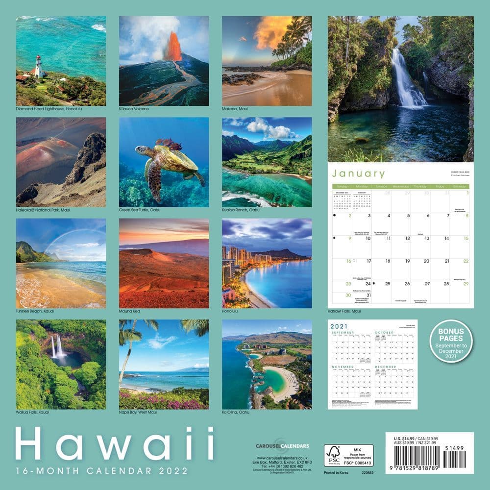 Hawaii 2022 Wall Calendar - Calendars.com