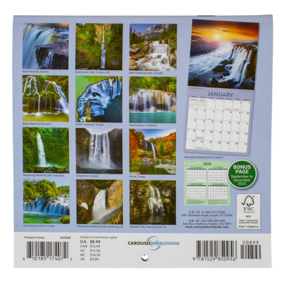 Waterfalls 2026 Mini Wall Calendar First Alternate Image