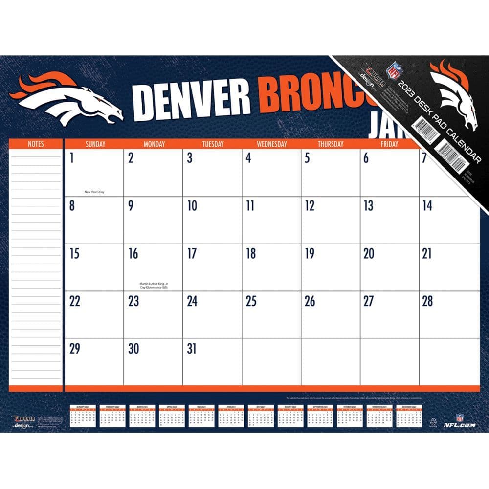 Denver Broncos 2023 Desk Pad