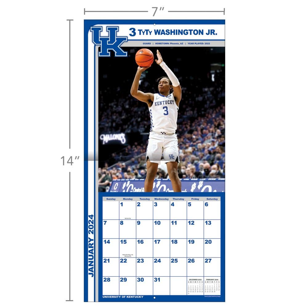 Kentucky Wildcats 2024 Mini Wall Calendar Fifth Alternate Image width=&quot;1000&quot; height=&quot;1000&quot;