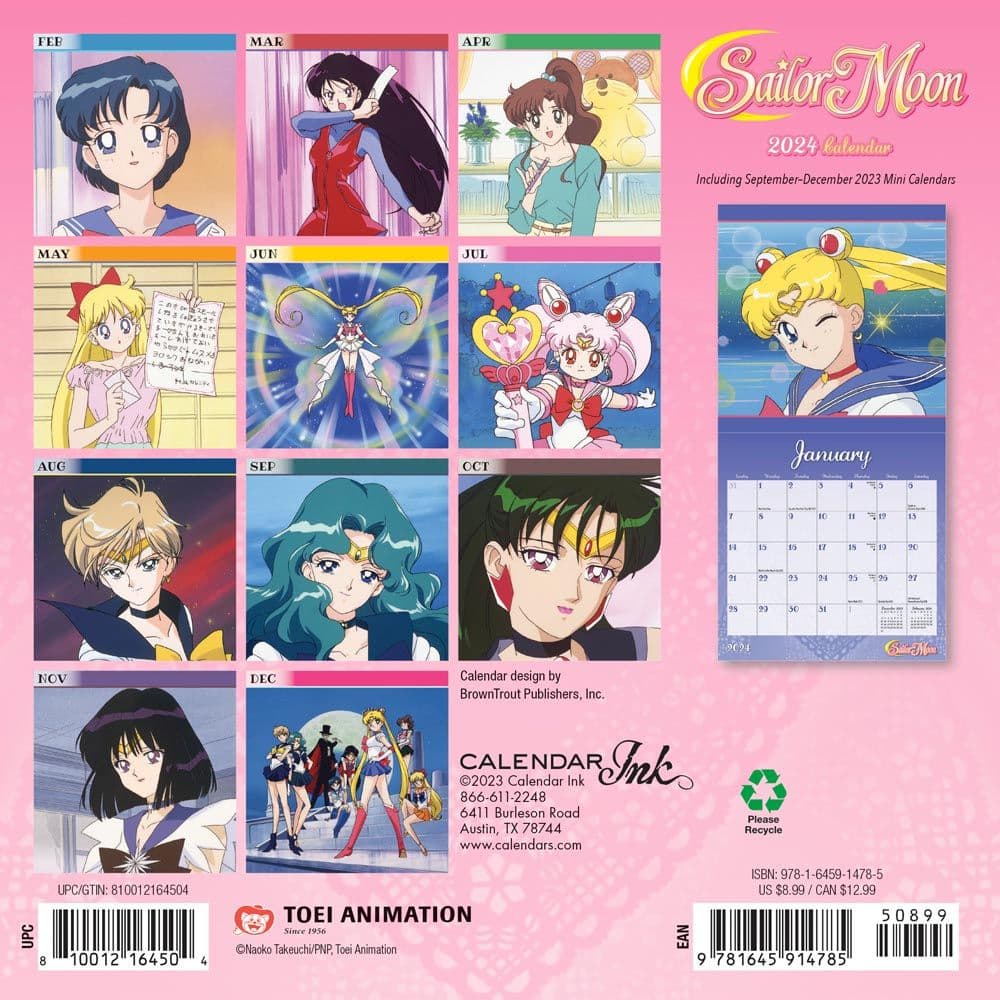 Sailor Moon 2024 Mini Wall Calendar Alt1