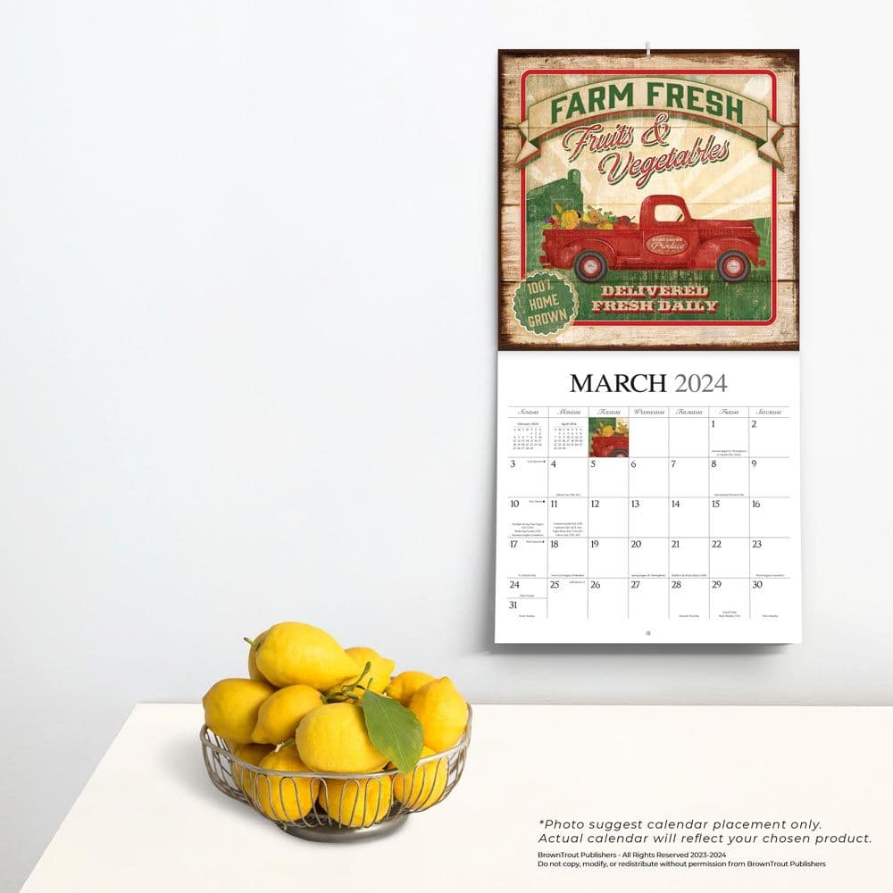 Farmers Market 2024 Wall Calendar