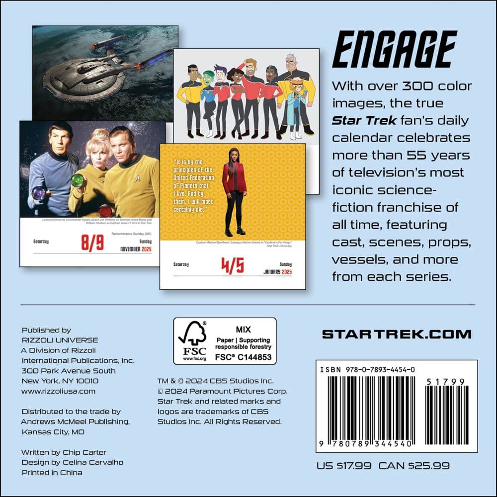Star Trek 2025 Desk Calendar First Alternate Image width=&quot;1000&quot; height=&quot;1000&quot;