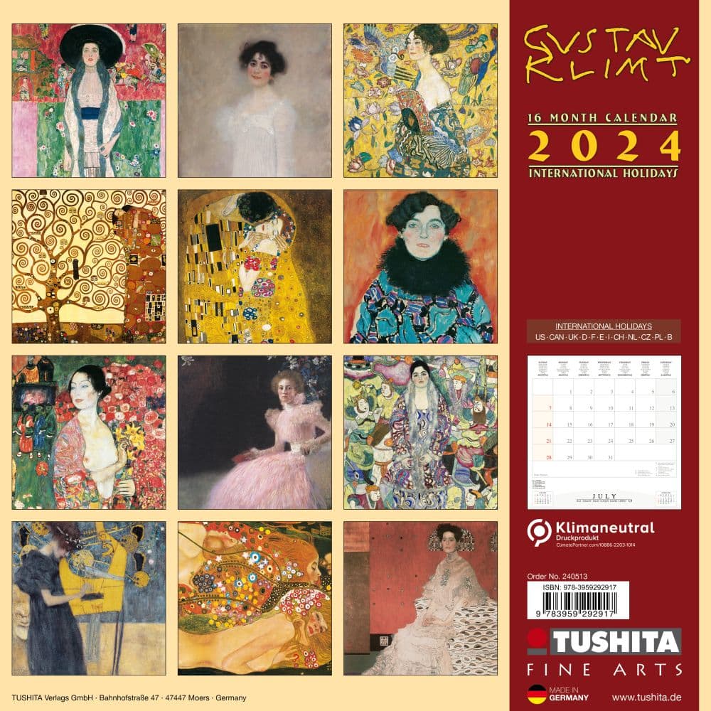 Klimt Women 2024 Wall Calendar First Alternate Image width=&quot;1000&quot; height=&quot;1000&quot;