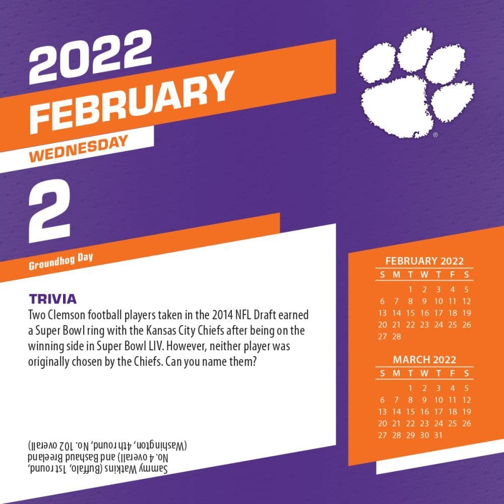 Col Clemson Tigers 2022 Desk Calendar - Calendars.com