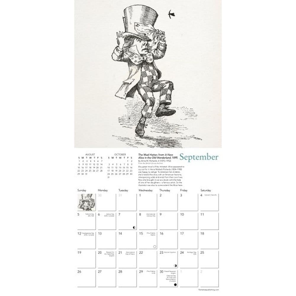 British Library Alices Adventures in Wonderland 2027 Mini Wall Calendar Third Alternate Image