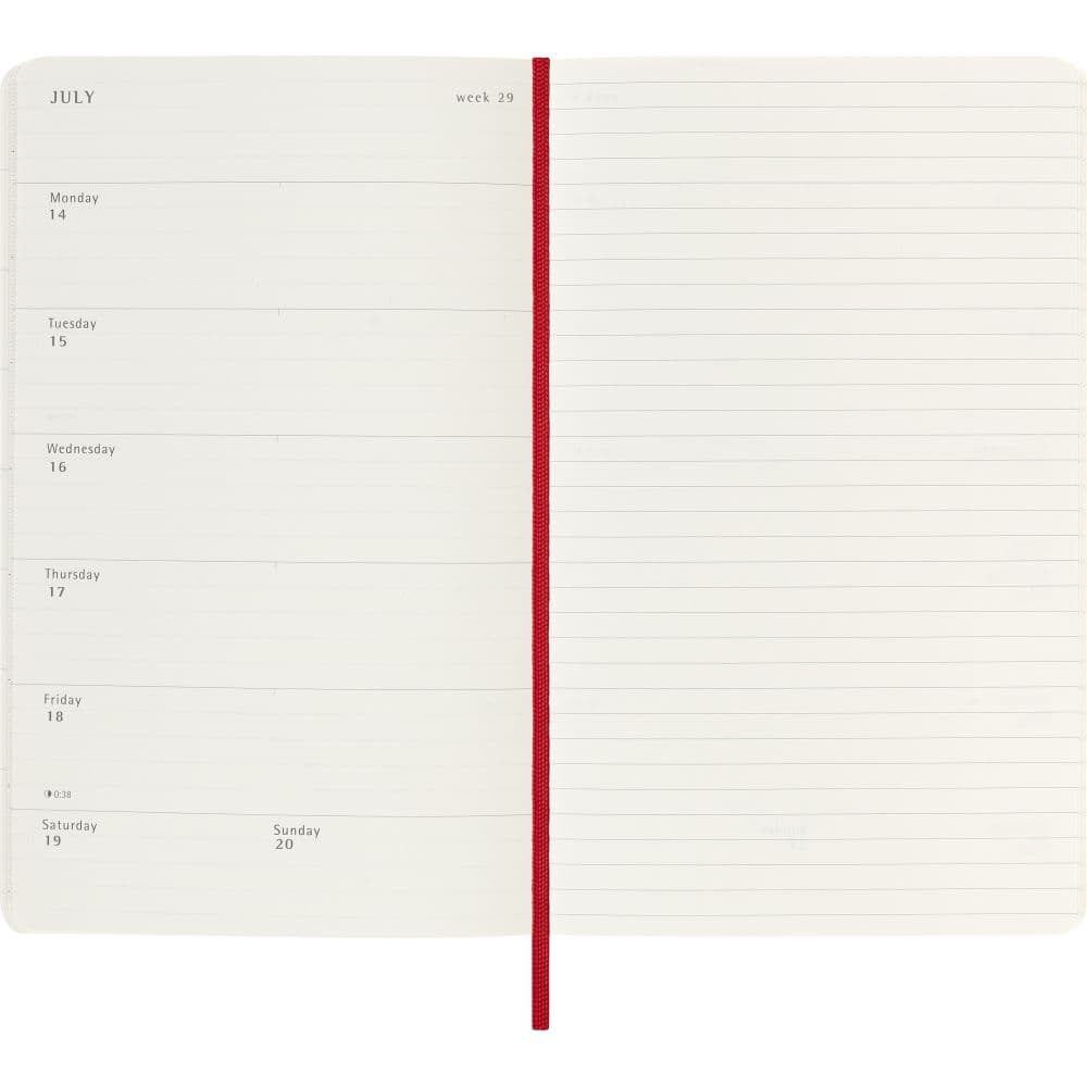 Moleskine Large Red Weekly Soft Cover 2025 Planner Fourth Alternate Image