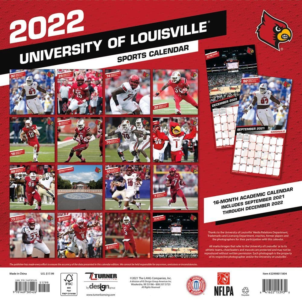 Louisville Cardinals 2022 Wall Calendar - Calendars.com
