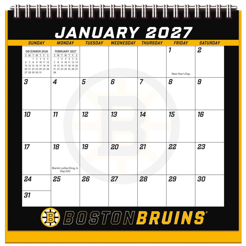 NHL Boston Bruins 2027 Desk Calendar Second Alternate Image