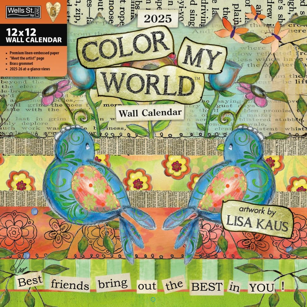 Color My World by Lisa Kaus 2025 Wall Calendar_Main Image