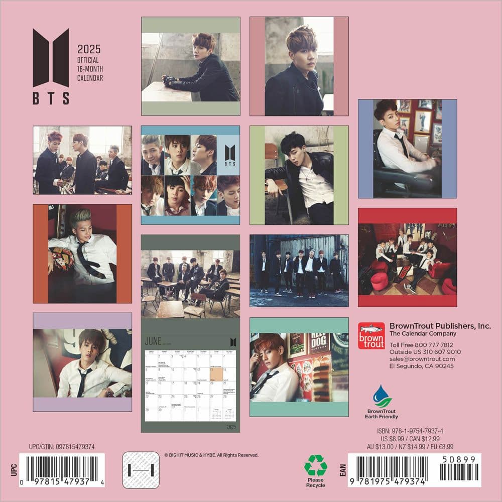 BTS 2025 Mini Wall Calendar First Alternate Image