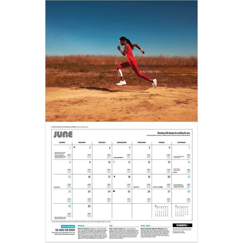 Runners World 2025 Wall Calendar Fourth Alternate Image