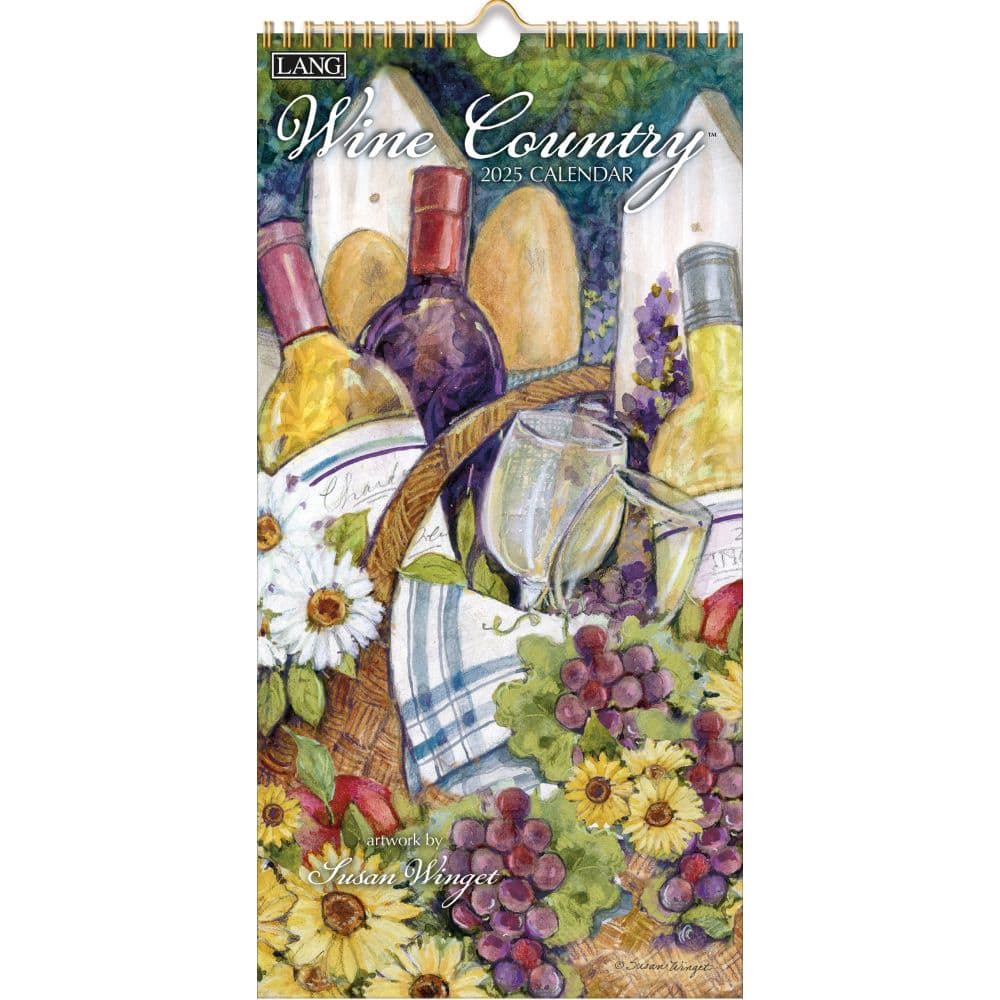 Wine Country 2025 Vertical Wall Calendar by Susan Winget_Main Image