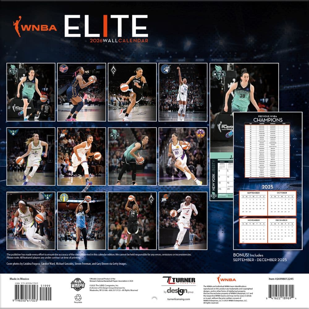 WNBA Elite 2026 Wall Calendar First Alternate Image