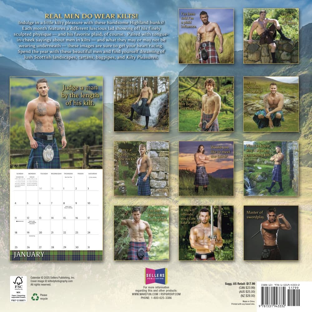 Kilty Pleasures 2026 Wall Calendar First Alternate Image
