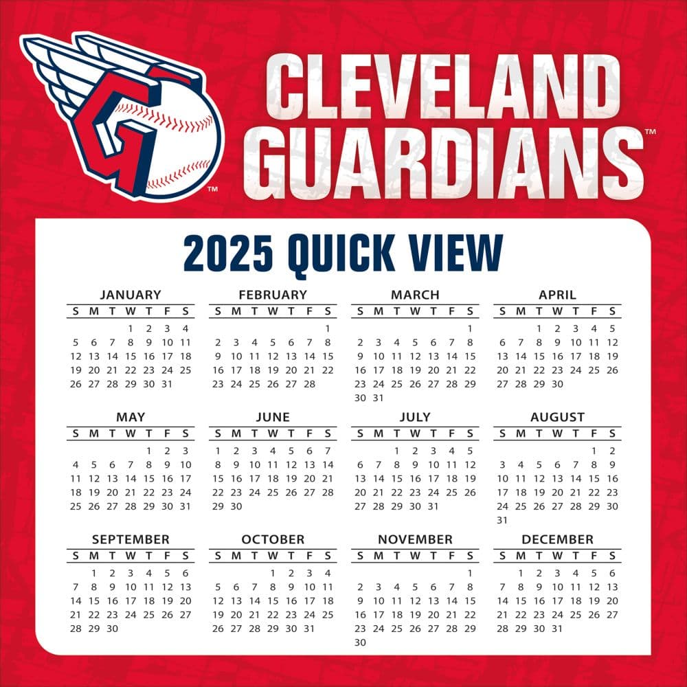 MLB Cleveland Guardians 2025 Desk Calendar Third Alternate Image