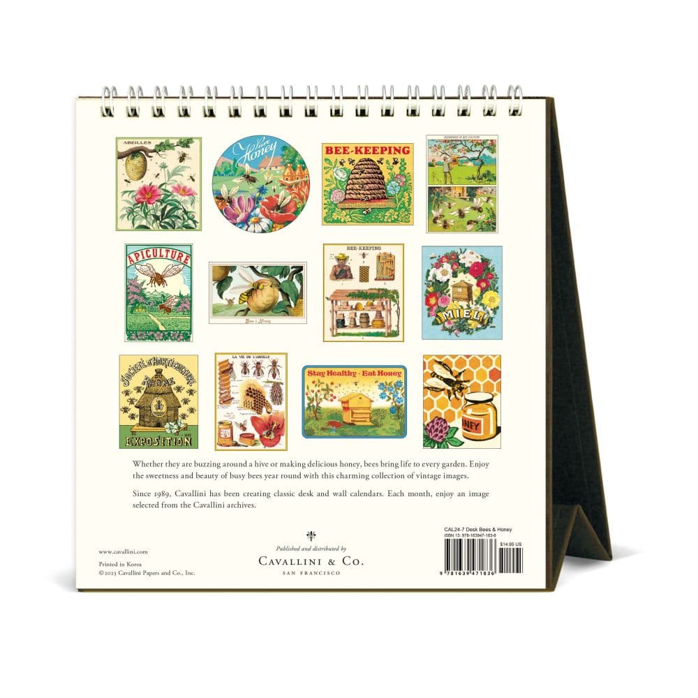 Bees 2025 Easel Desk Calendar