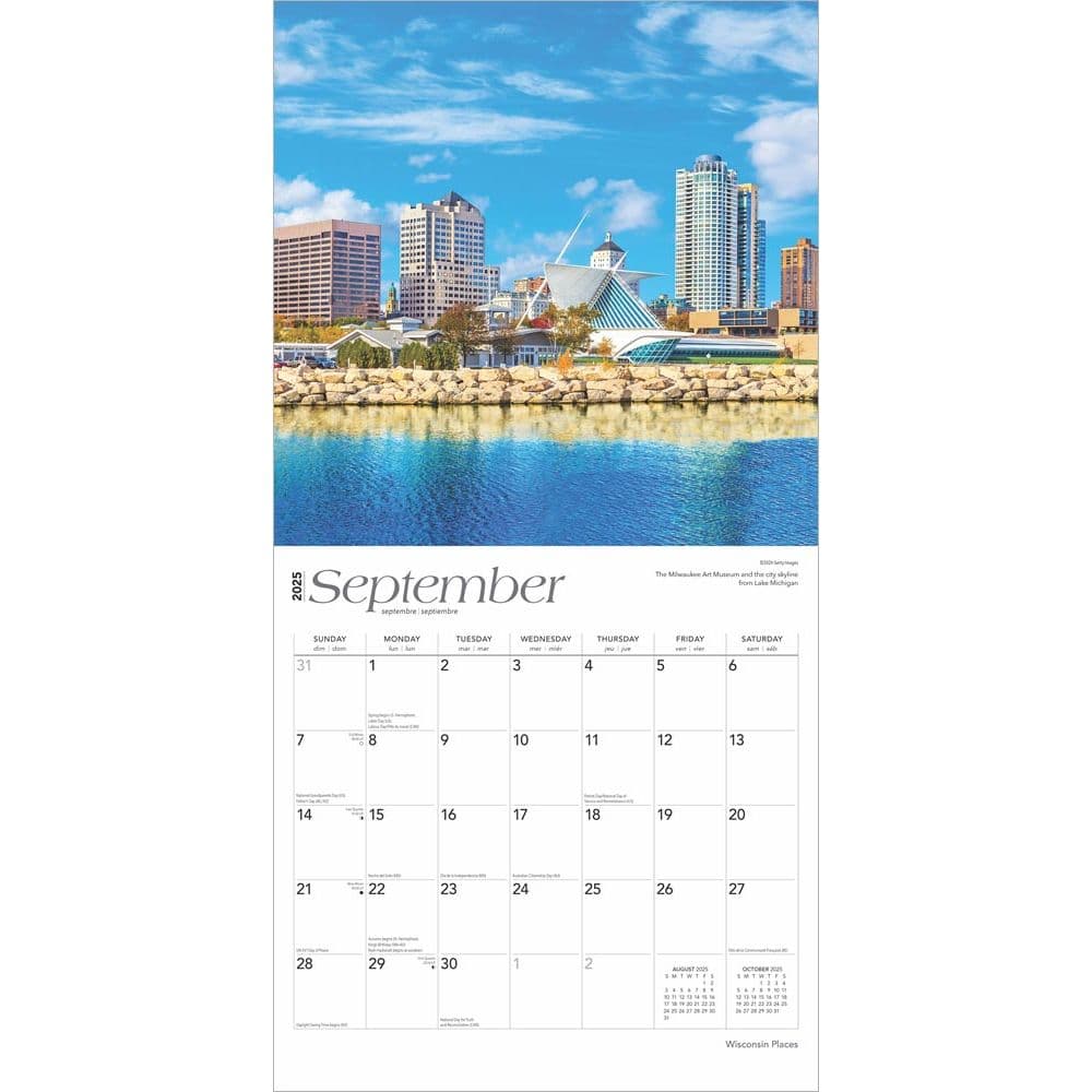 Wisconsin Places 2025 Wall Calendar Third Alternate Image