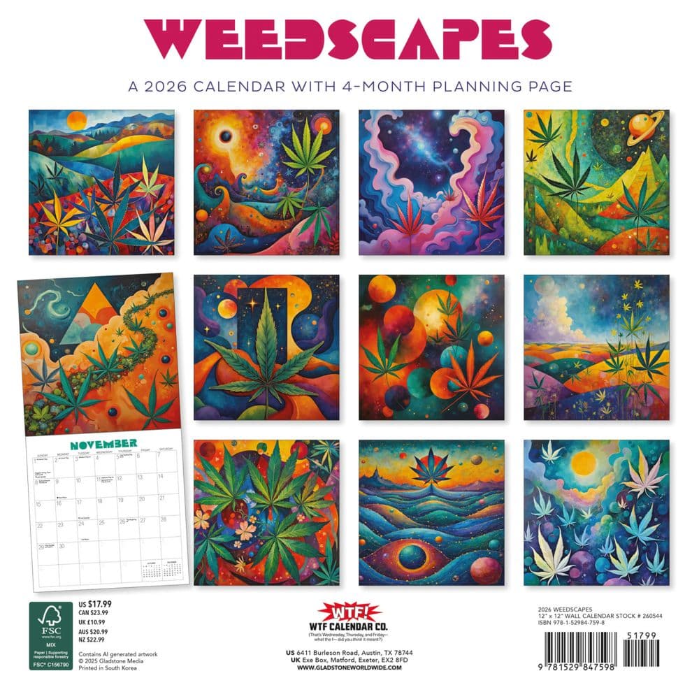 Weedscapes 2026 Wall Calendar First Alternate Image
