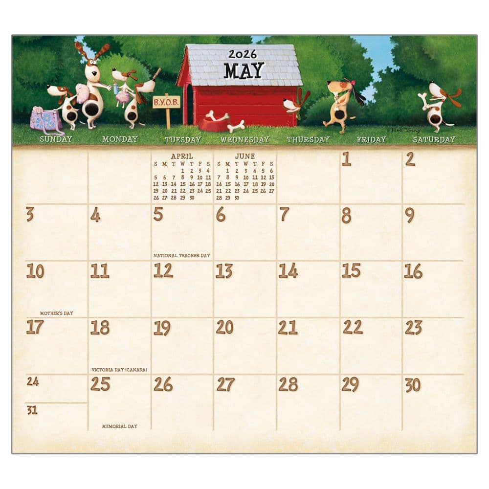 Dogs Life by Ned Young 2026 Magnetic Calendar Main Image