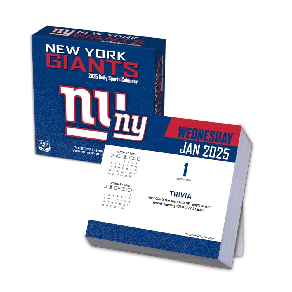 NFL New York Giants 2025 Desk Calendar - Calendars.com