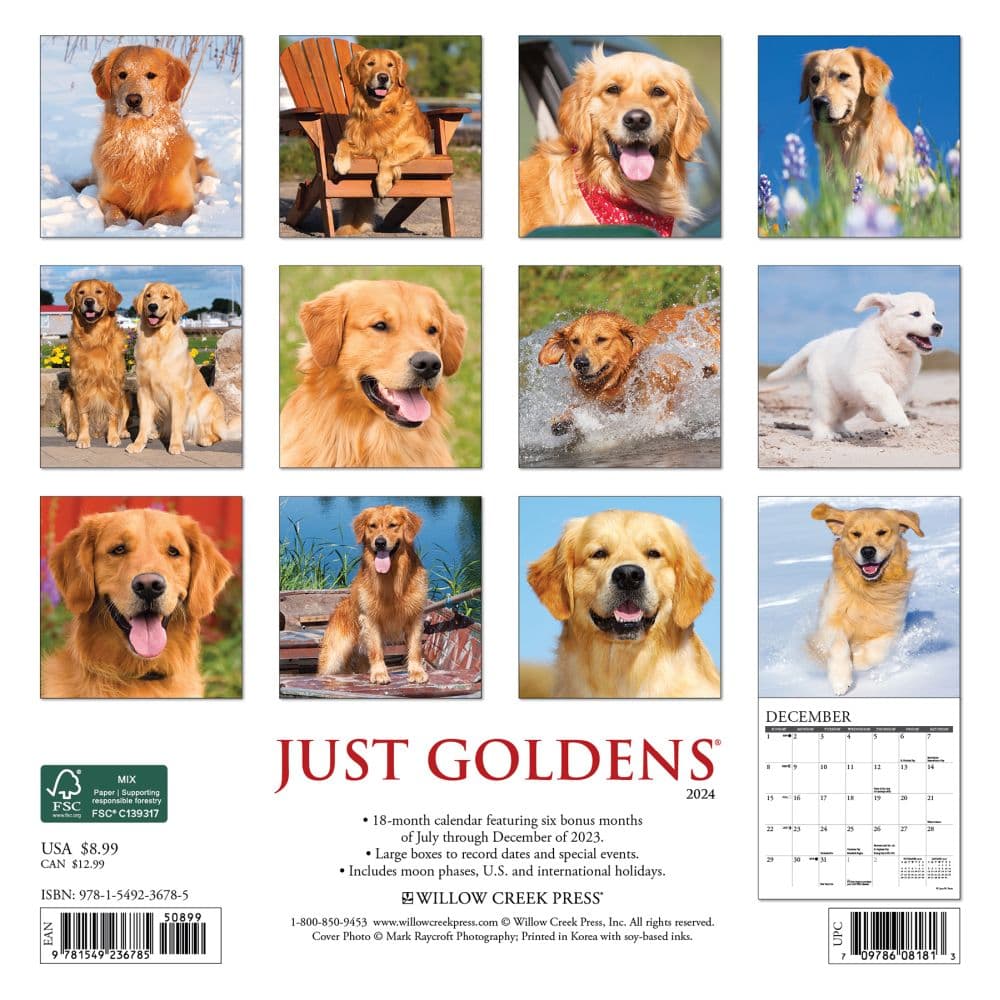 Goldens Just 2024 Mini Wall Calendar