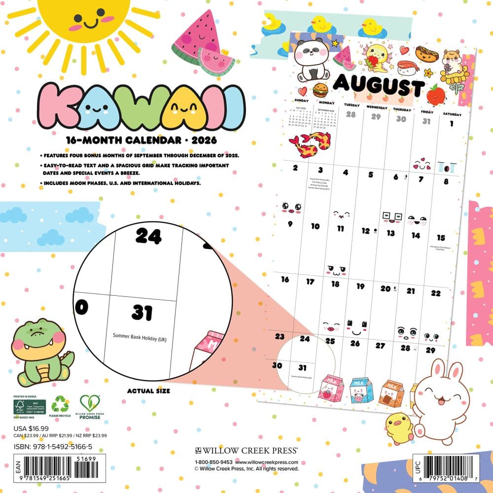 Kawaii 2026 Wall Calendar First Alternate image