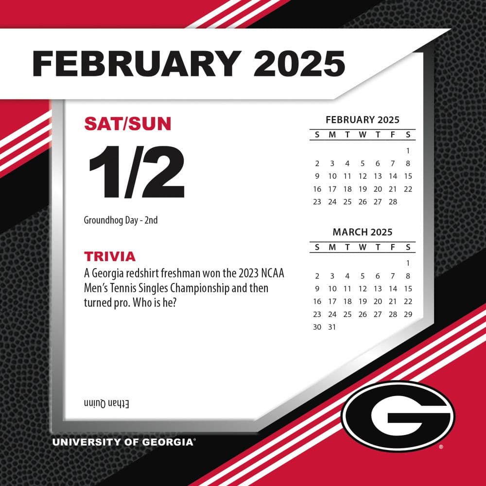 COL Georgia Bulldogs 2025 Desk Calendar Second Alternate Image