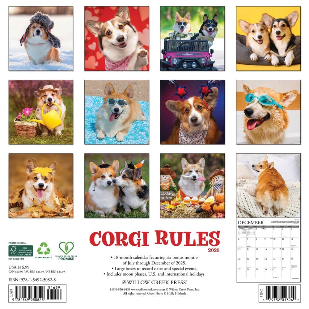 Corgi Rules 2026 Wall Calendar First Alternate Image