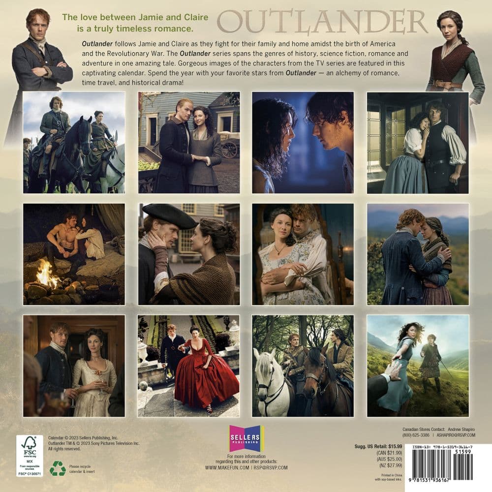 Outlander 2024 Wall Calendar