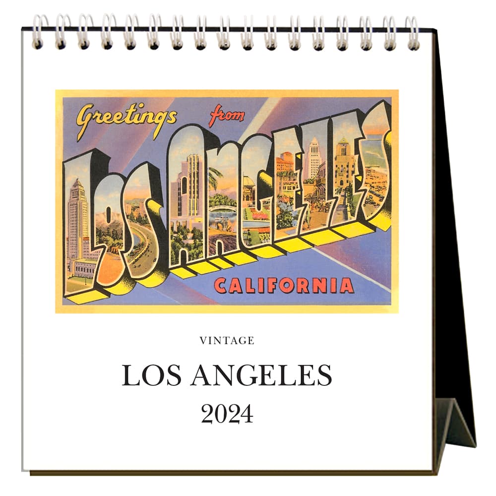 Los Angeles Nostalgic 2024 Easel Desk Calendar Main Product Image width=&quot;1000&quot; height=&quot;1000&quot;