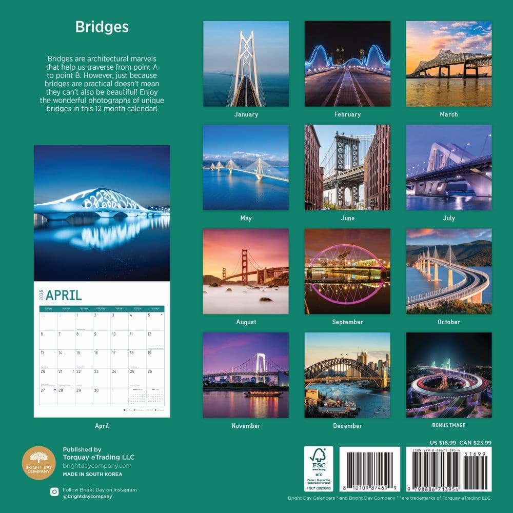 Bridges 2025 Wall Calendar First Alternate Image width="1000" height="1000"