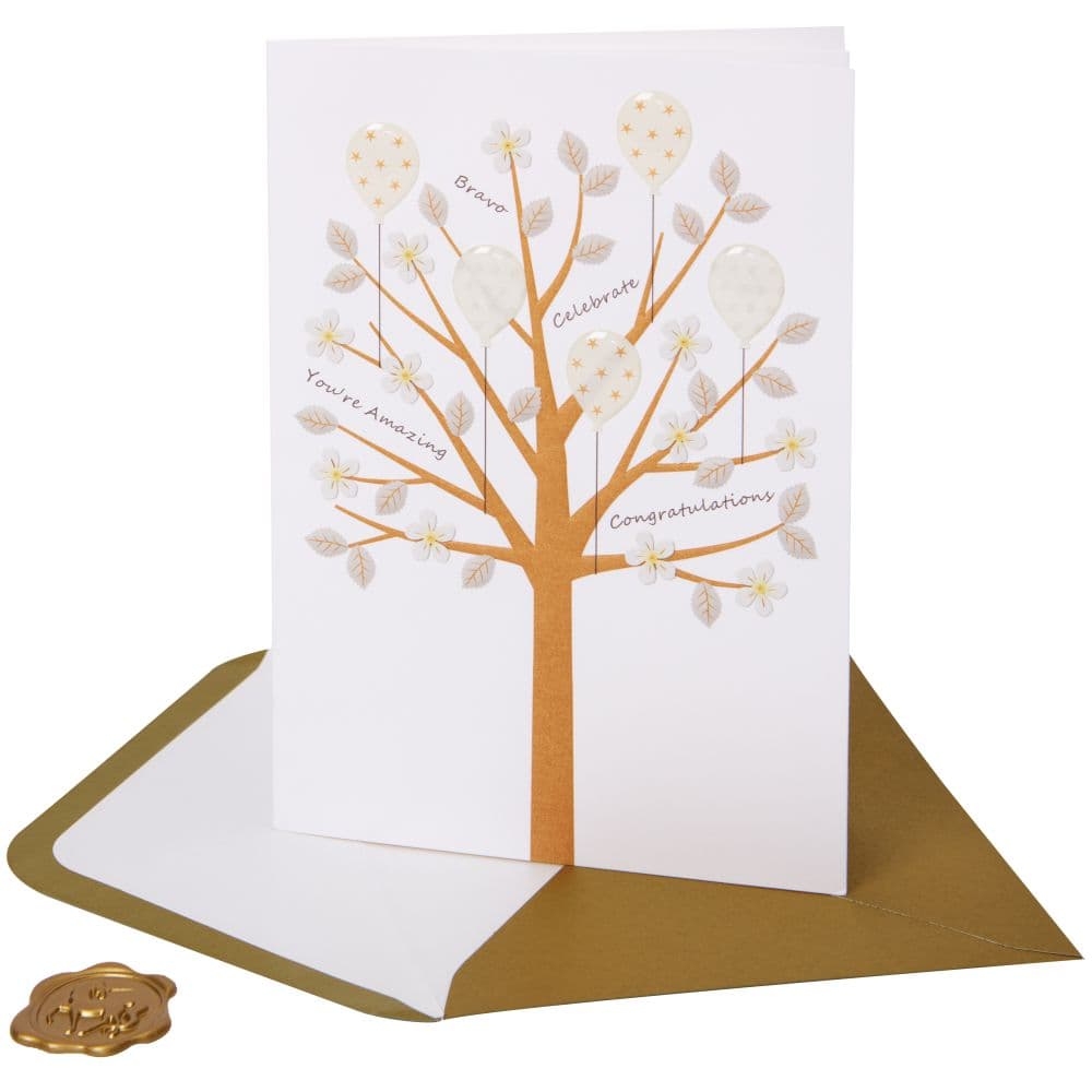 Congrats Tree with Words Congratulations Card Sixth Alternate Image width="1000" height="1000"