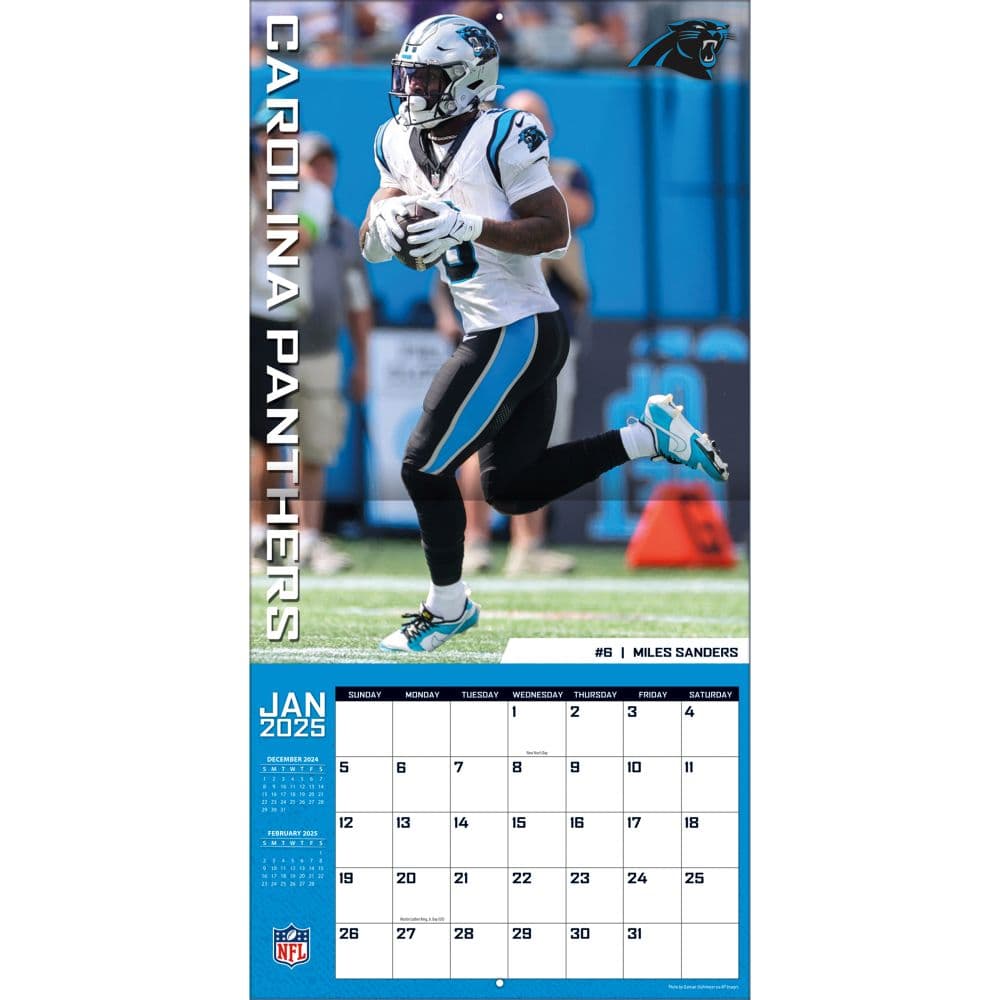 NFL Carolina Panthers 2025 Wall Calendar Third Alternate Image width="1000" height="1000"