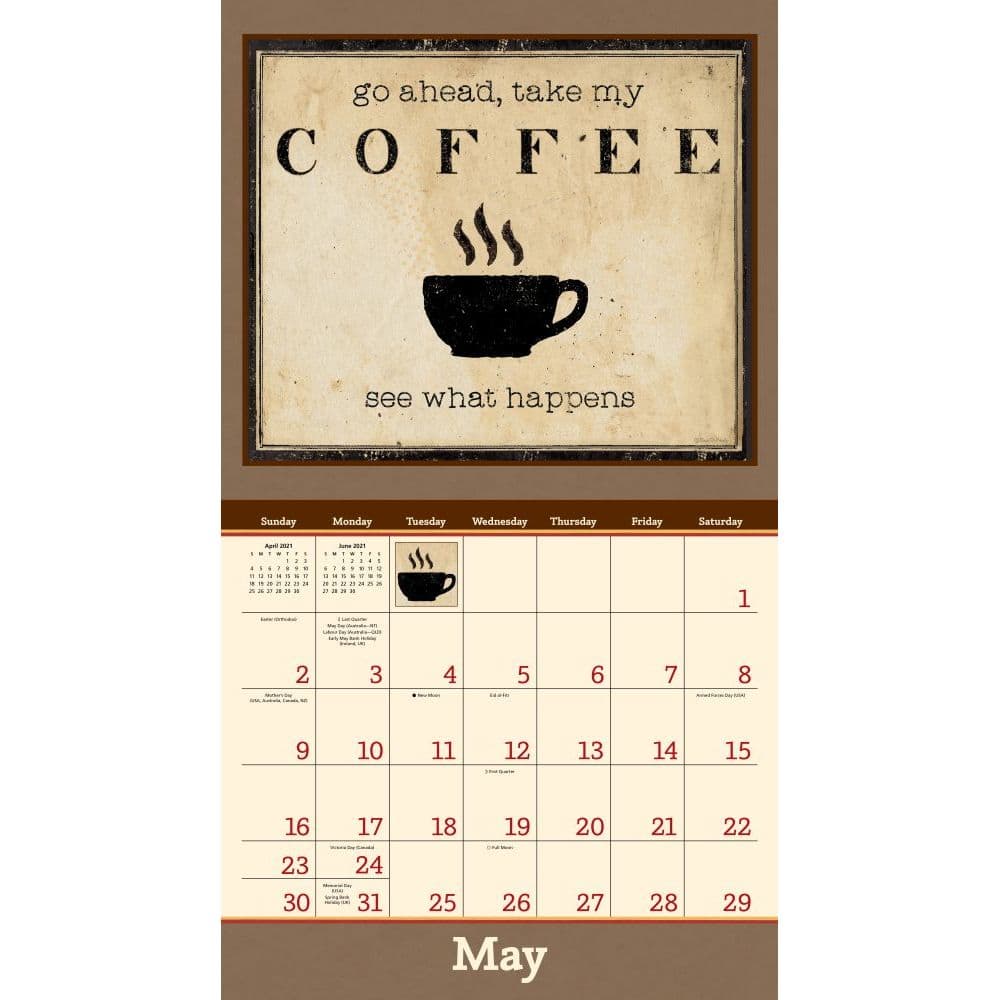 Coffee Themed 2024 Calendar - Image to u