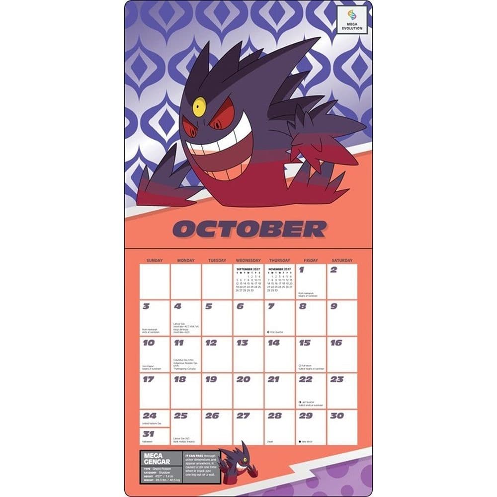 Pokemon 2027 Wall Calendar Sixth Alternate Image