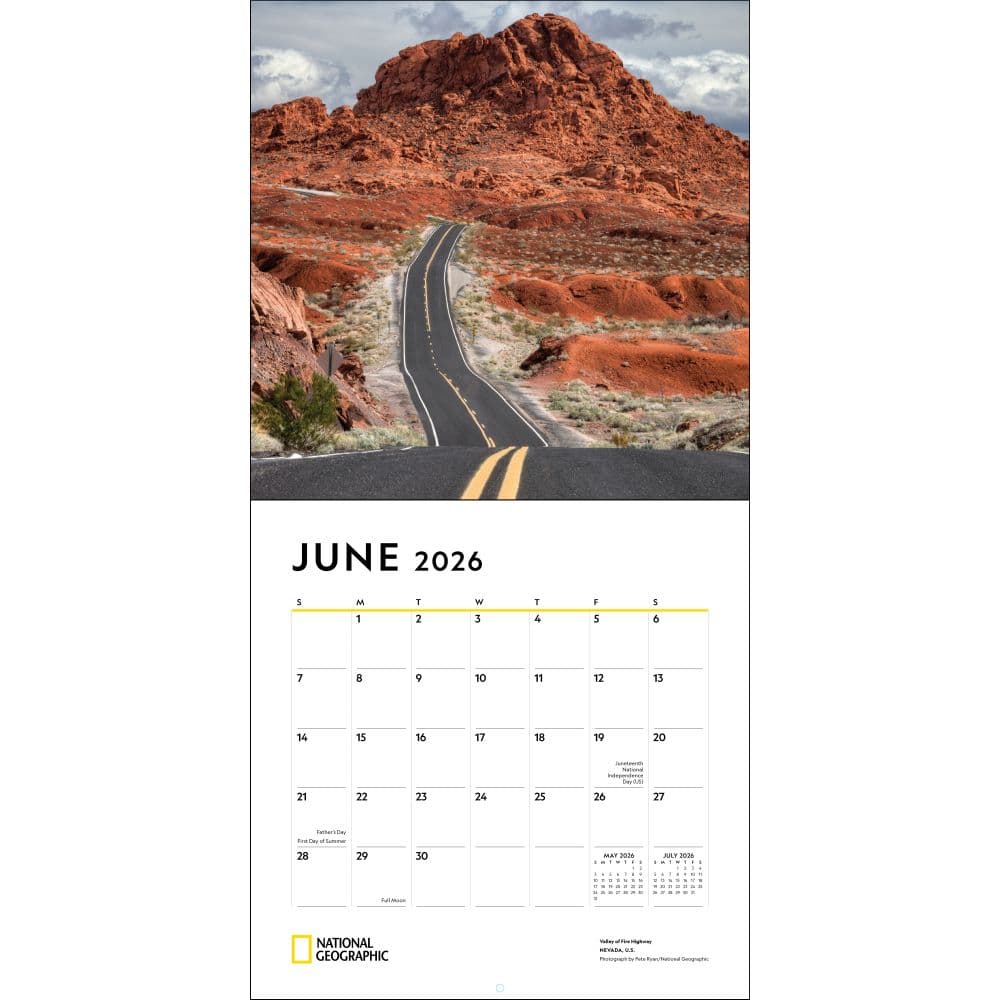 American Roadtrips National Geographic 2026 Wall Calendar Third Alternate Image