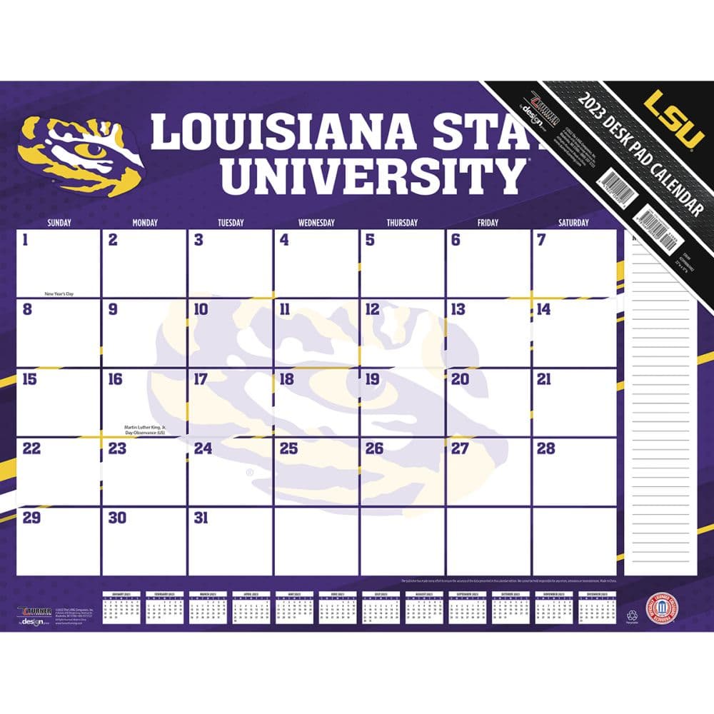 Turner Sports LSU Tigers 2023 Desk Pad Calendar