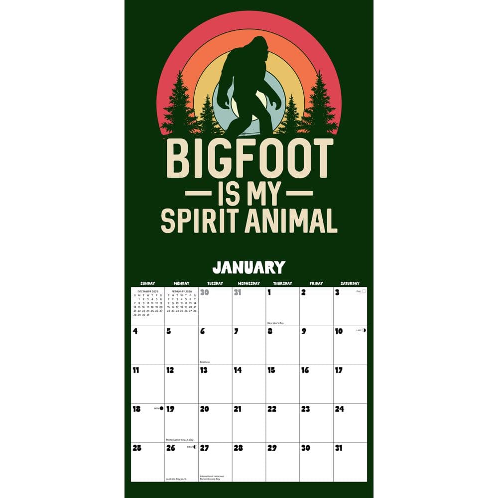 Bigfoot 2026 Wall Calendar Second Alternate Image